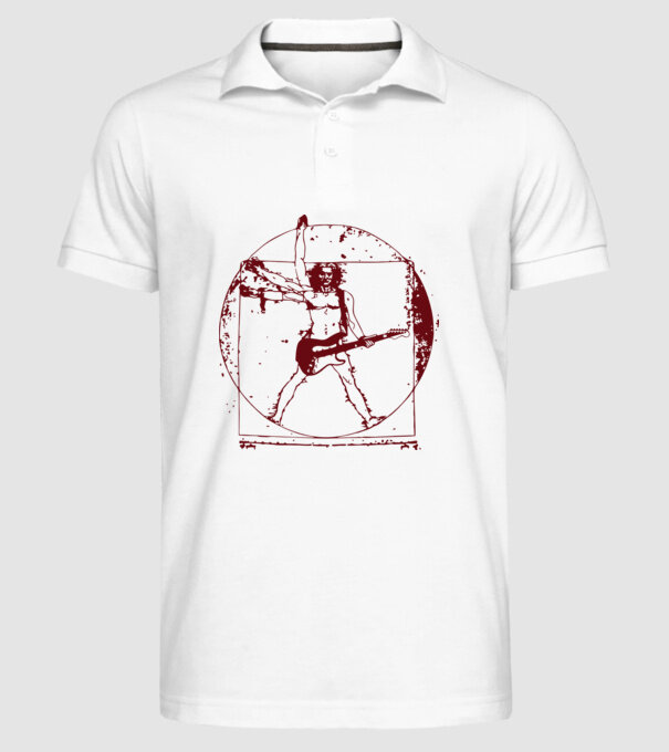 Davinci guitar model alb pe tricou