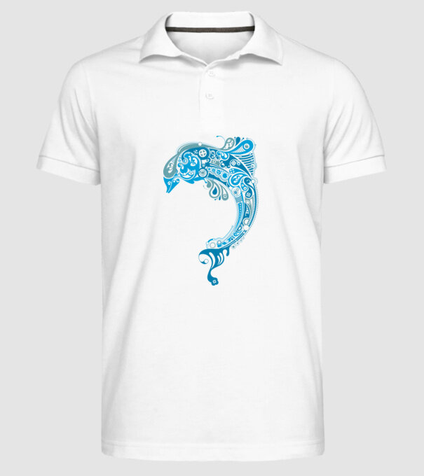 delfin model alb pe tricou
