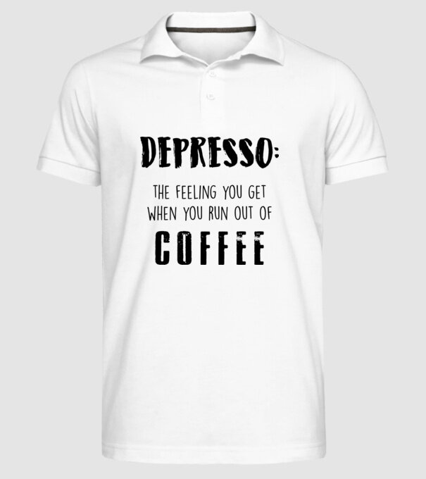 Depresso model alb pe tricou