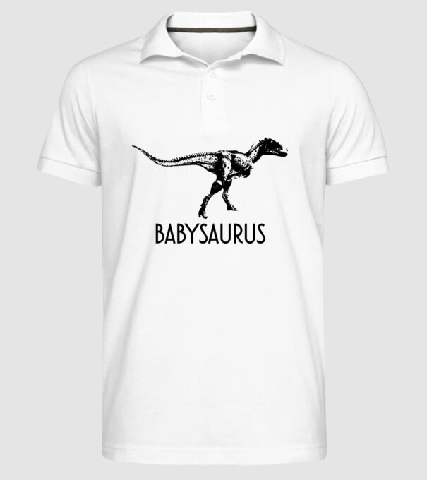 Familia de dinozauri Babysaurus model alb pe tricou