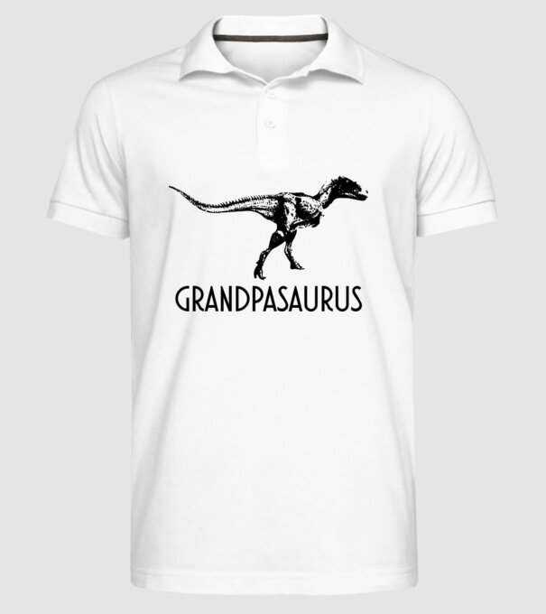Familia de dinozauri Grandpasaurus model alb pe tricou