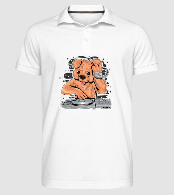 Urs Dj model alb pe tricou