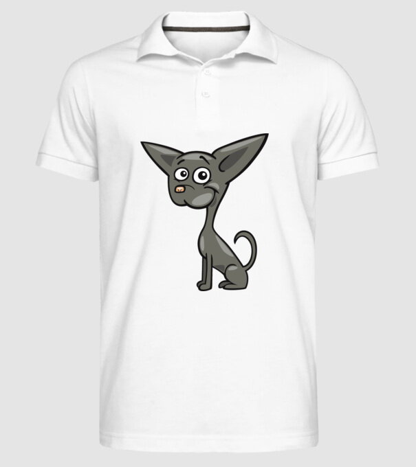 Dog silhouette model alb pe tricou