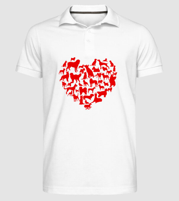 Doggy heart model alb pe tricou