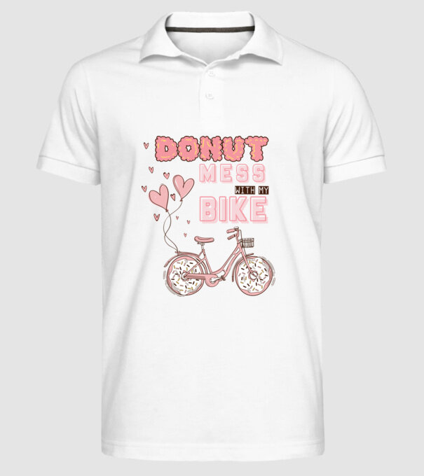 Donut mess with my bike model alb pe tricou