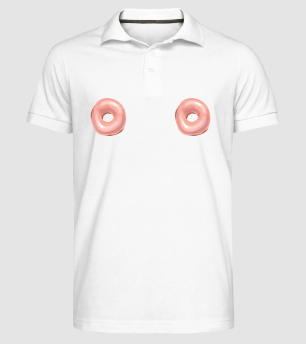 Donut titties model alb pe tricou