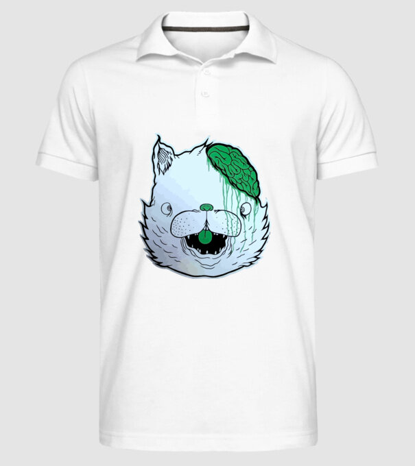 Dropdead! Cat model alb pe tricou