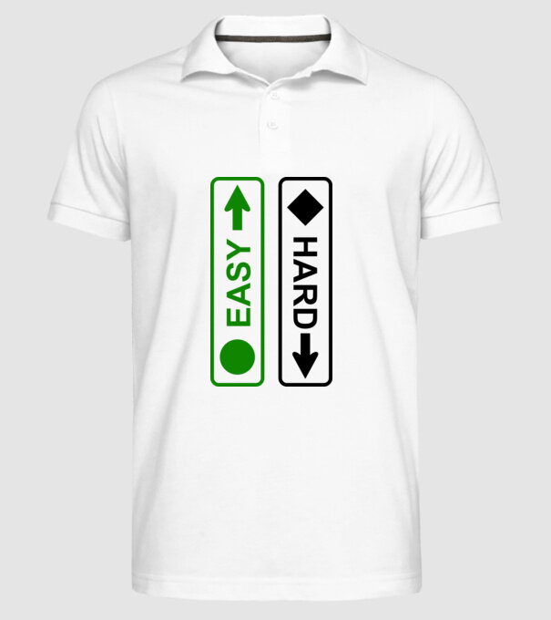 Easy - Hard model alb pe tricou