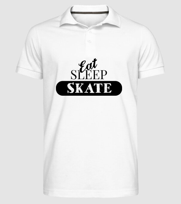 eat sleep skate model alb pe tricou