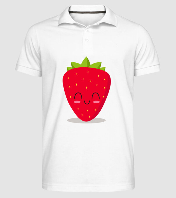 Căpșuni model alb pe tricou