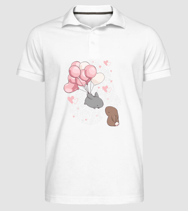 Pentru tine inima mea e în flăcări iepurași roz model alb pe tricou