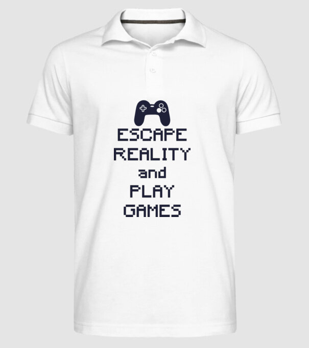 Escape reality model alb pe tricou