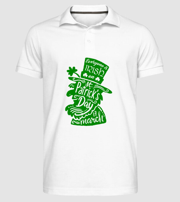 Everyone is irish leprechaun model alb pe tricou