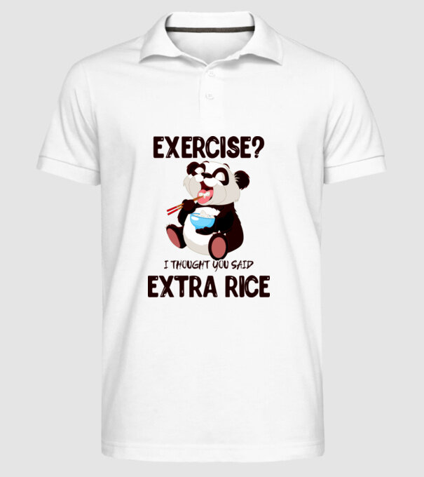 Exercise panda model alb pe tricou