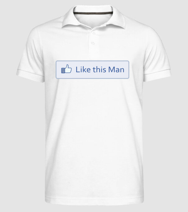 Like this man model alb pe tricou