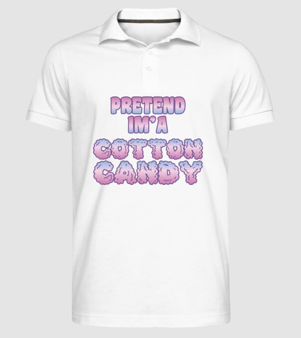 Vată de zahăr carnaval model alb pe tricou