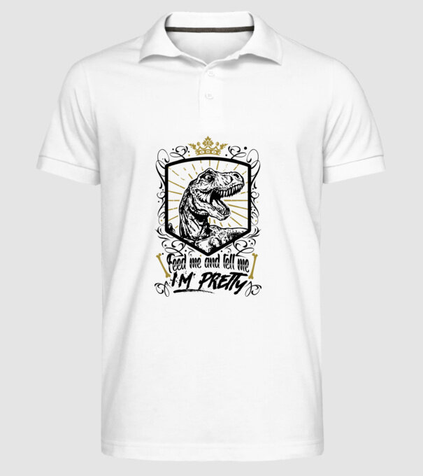 'Feed me and tell me i''m pretty' model alb pe tricou