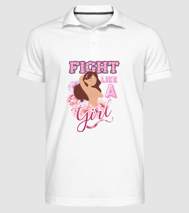 FIGHT like a girl model alb pe tricou