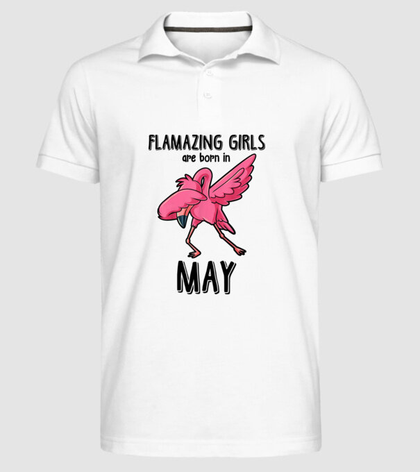 Flamazing girls are born in may black model alb pe tricou