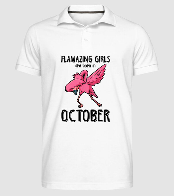 Flamazing girls are born in october black model alb pe tricou
