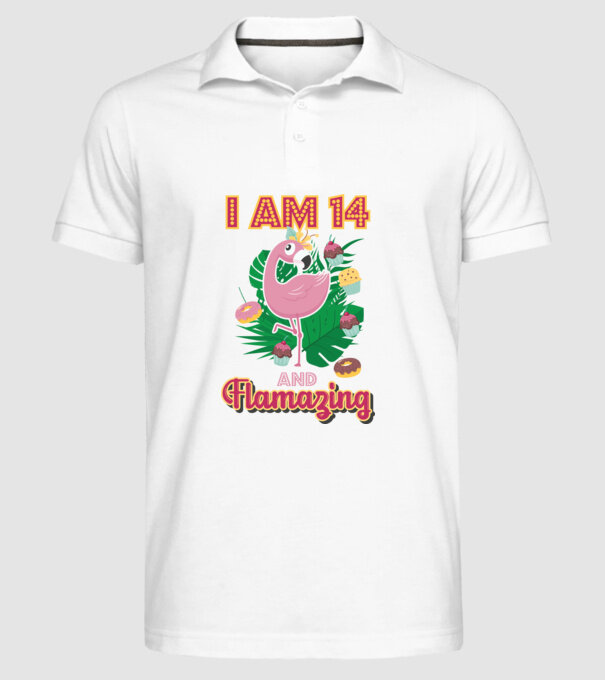 FLAMAZING Birthday 14 Years old model alb pe tricou