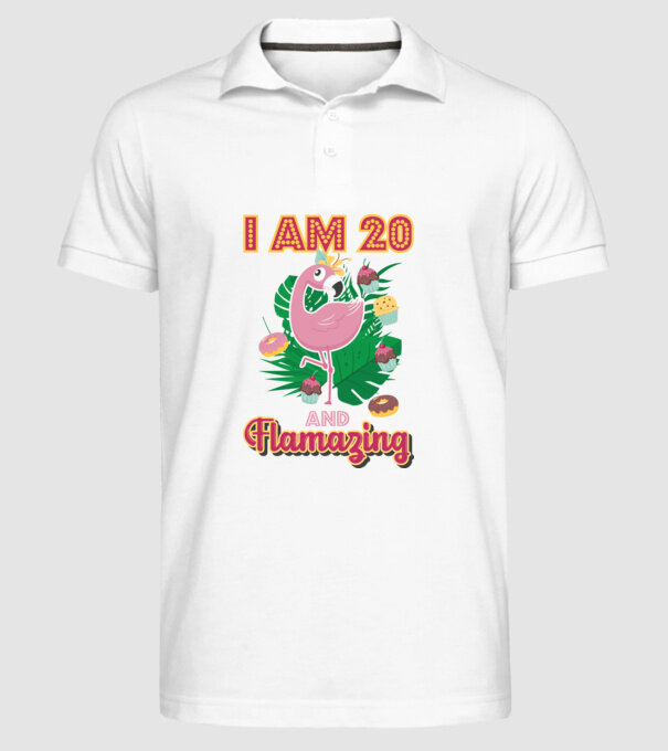 FLAMAZING Birthday 20 Years old model alb pe tricou