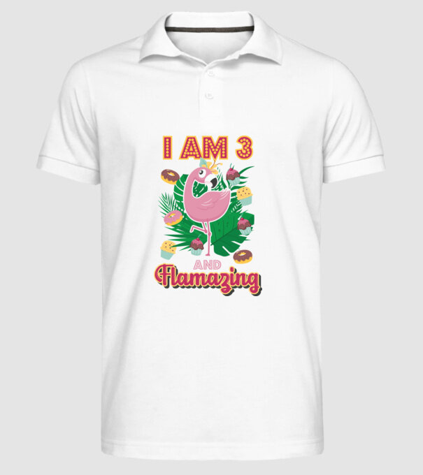 FLAMAZING Birthday 3 Years old model alb pe tricou