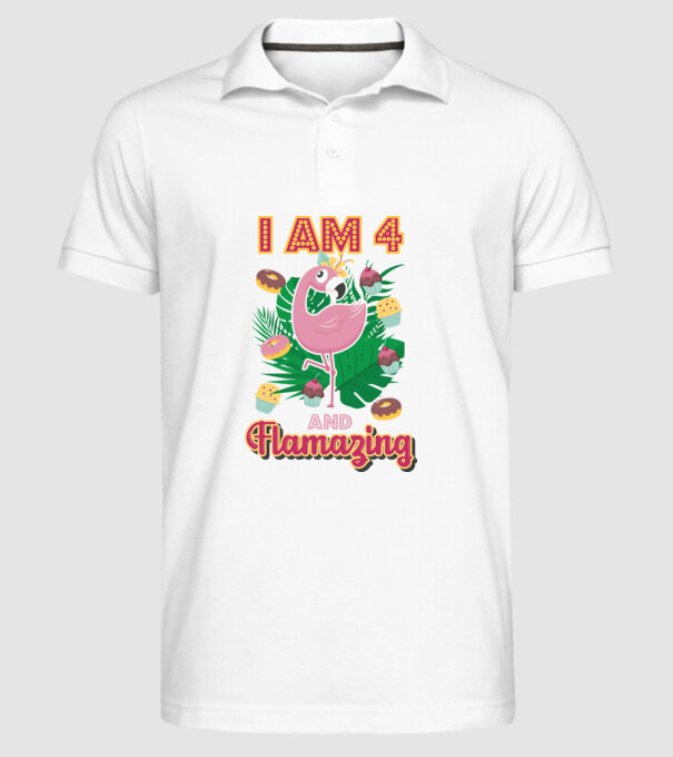 FLAMAZING Birthday 4 Years old model alb pe tricou