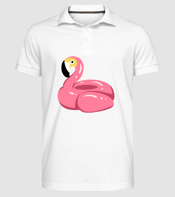 Flamingo colac de înot model alb pe tricou