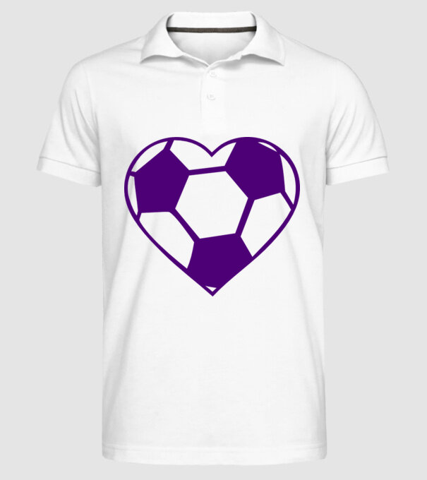 inimă fotbal model alb pe tricou