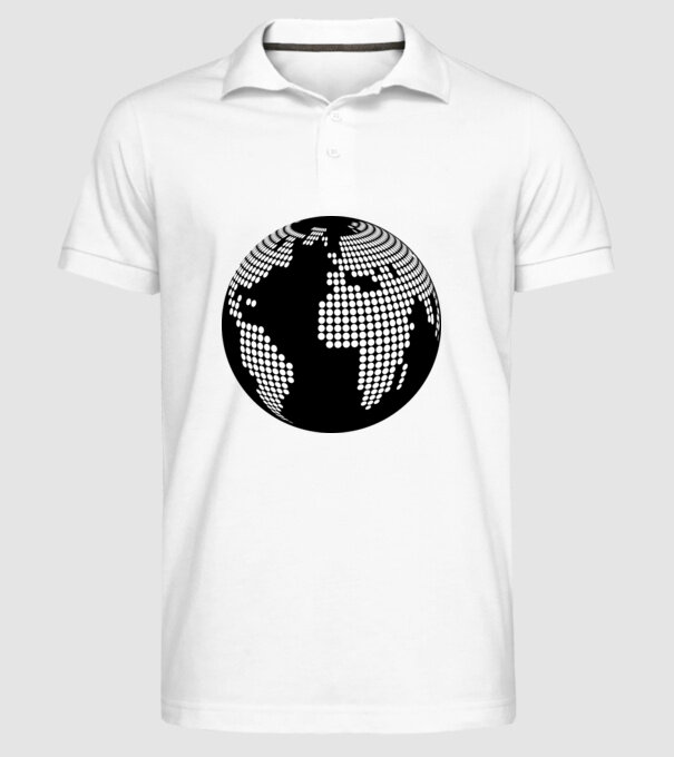 Glob pământesc model alb pe tricou