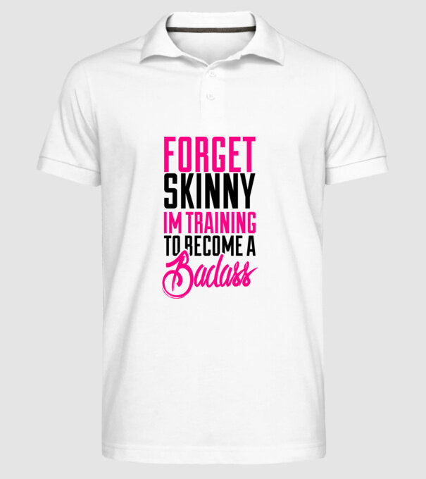 Forget Skinny model alb pe tricou