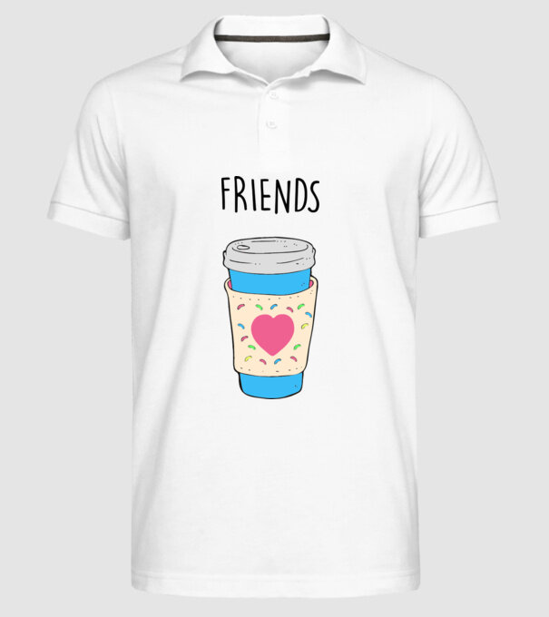 Friends model alb pe tricou