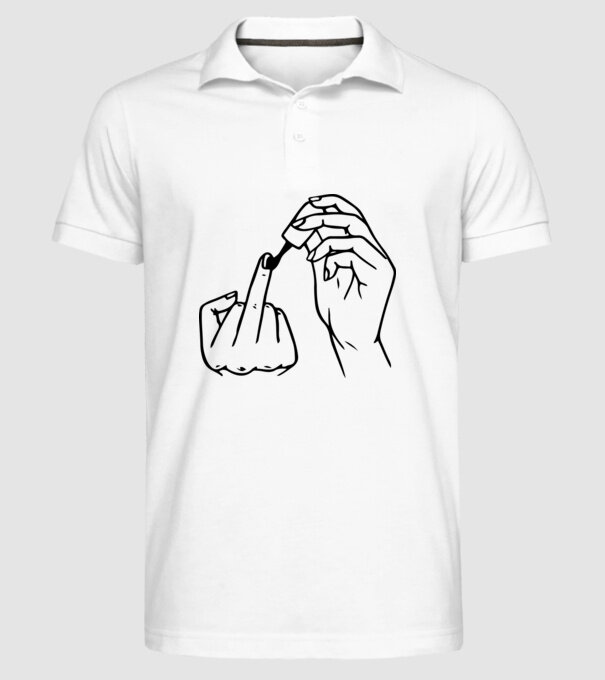 Nail polish Fuck U model alb pe tricou
