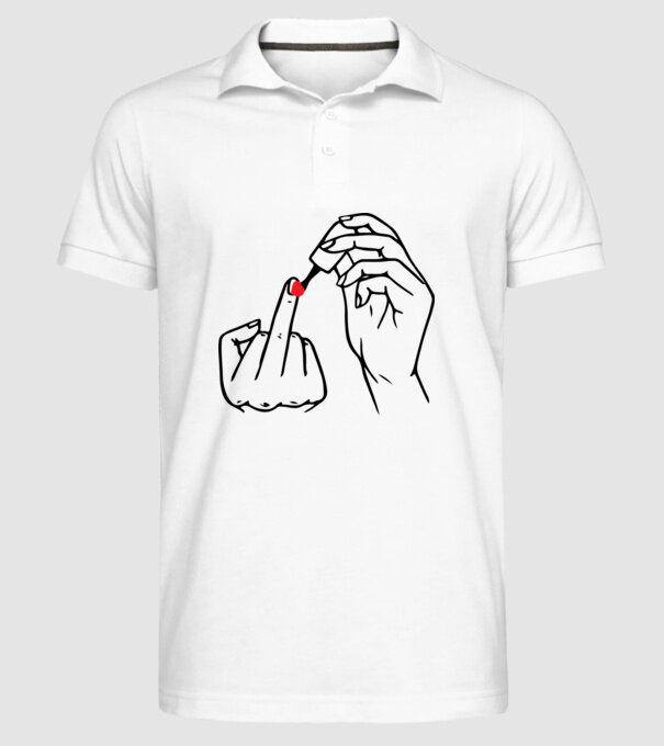 Nail polish Fuck U model alb pe tricou