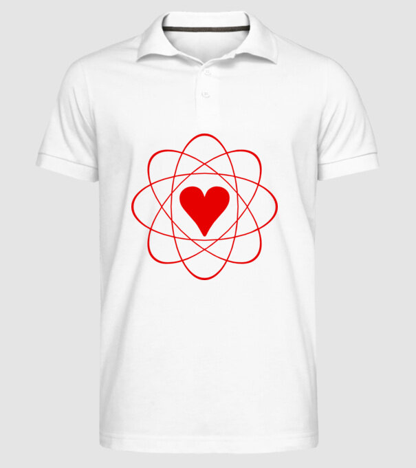 Inimă fuziune model alb pe tricou