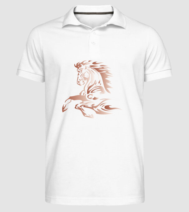 cal alergând model alb pe tricou