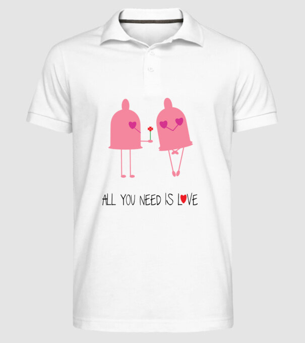 All you need is love model alb pe tricou