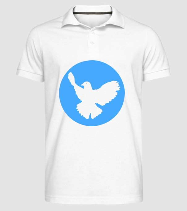 Porumbel model alb pe tricou