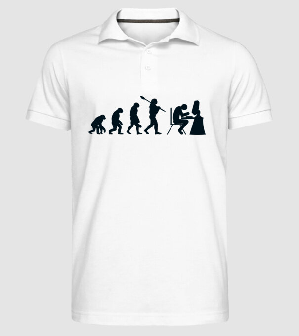Game evolution model alb pe tricou