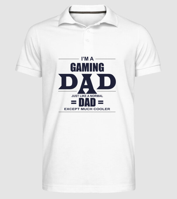 Gaming dad model alb pe tricou