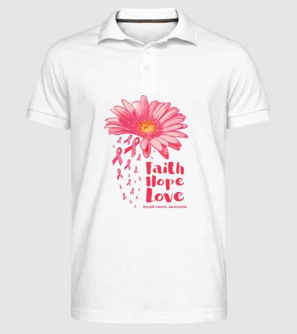 Gerbera faith hope love model alb pe tricou