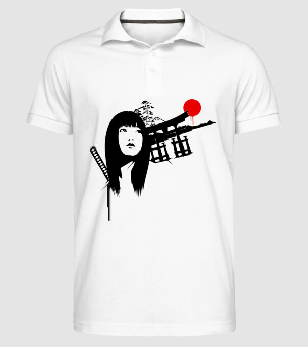Gheișă model alb pe tricou