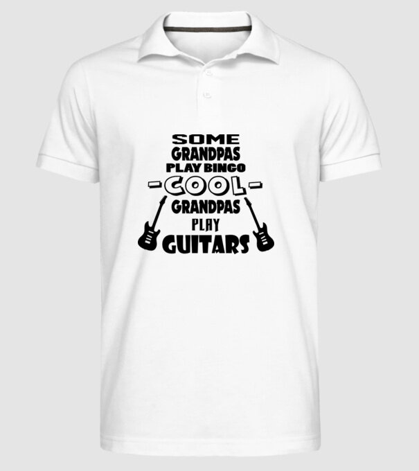 Bunic chitarist model alb pe tricou
