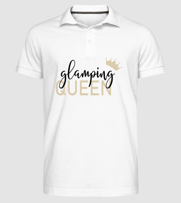 Glamping queen model alb pe tricou