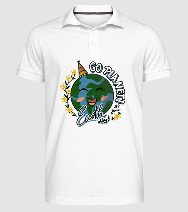 Go planet model alb pe tricou