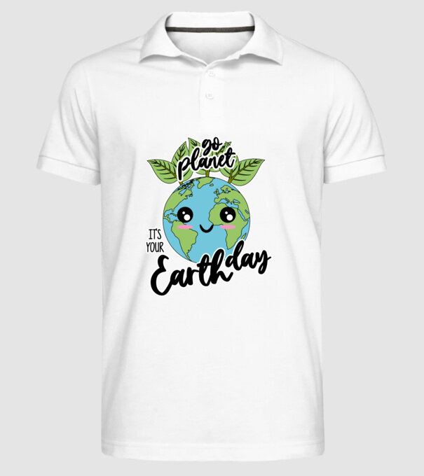 Go planet its your earth day model alb pe tricou