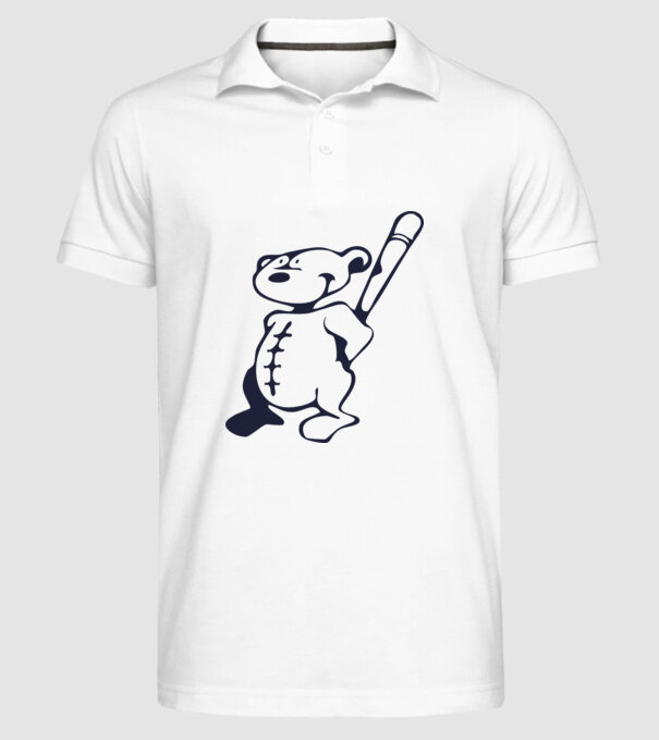 Ursuleț agresiv model alb pe tricou