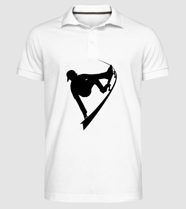 Skateboarder model alb pe tricou