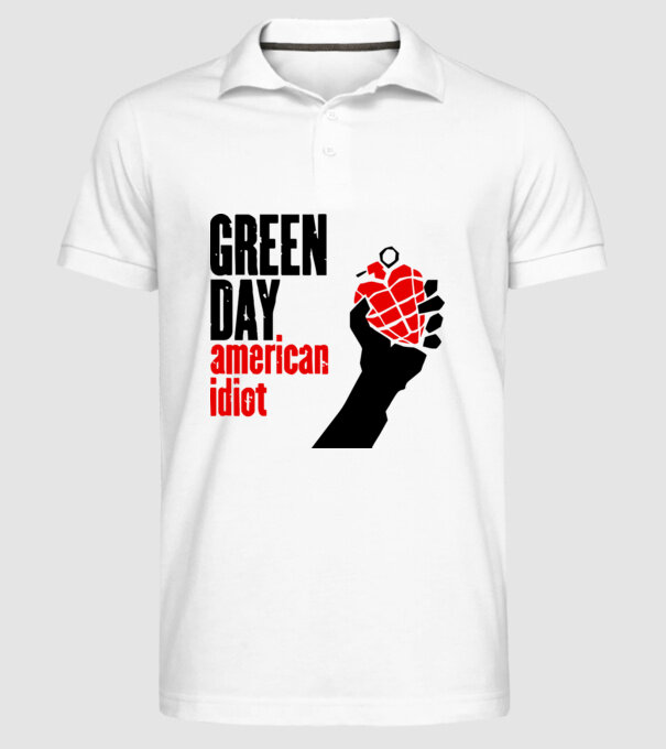 Greenday model alb pe tricou
